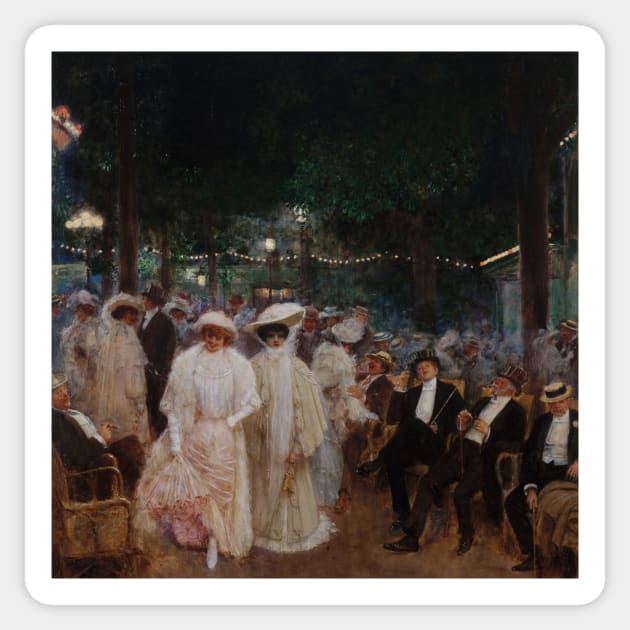 The Beautiful at Night by Jean Beraud Sticker by Classic Art Stall